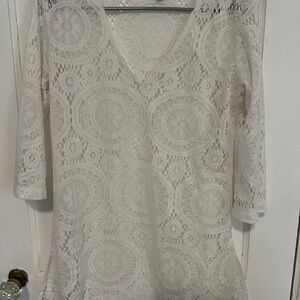 Chic Ivory Lace Women's Tunic